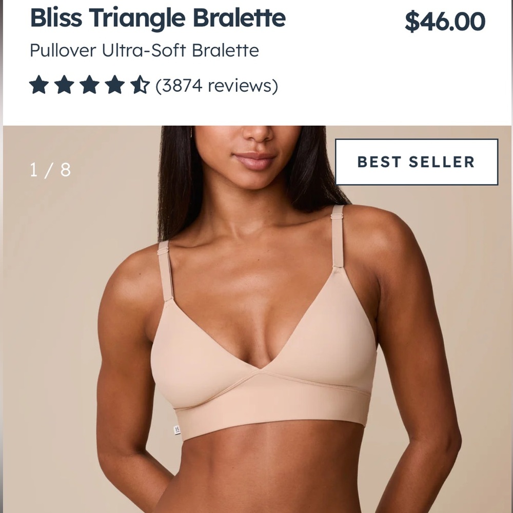 Harper Wilde Bliss Triangle Bralette - Beige, XS